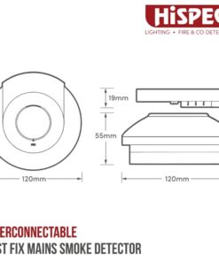 INTERCONNECTABLE FAST FIX MAINS SMOKE DETECTOR WITH 10YR RECHARGEABLE LITHIUM BATTERY BACKUP