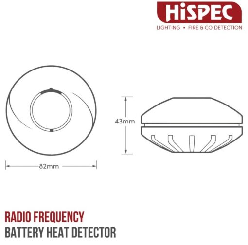 RADIO FREQUENCY LITHIUM BATTERY HEAT DETECTOR WITH 10YR SEALED LITHIUM BATTERY